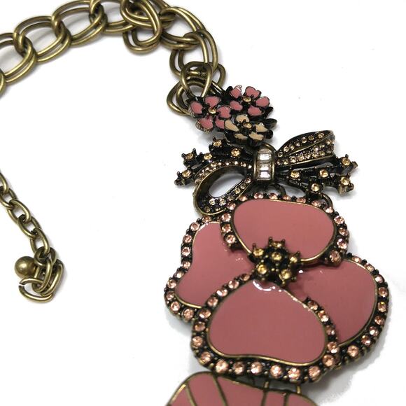 Vintage Ciner for Joan Rivers Pink Enamel Necklace, Classic Collection, 1990s - Picture 7 of 10